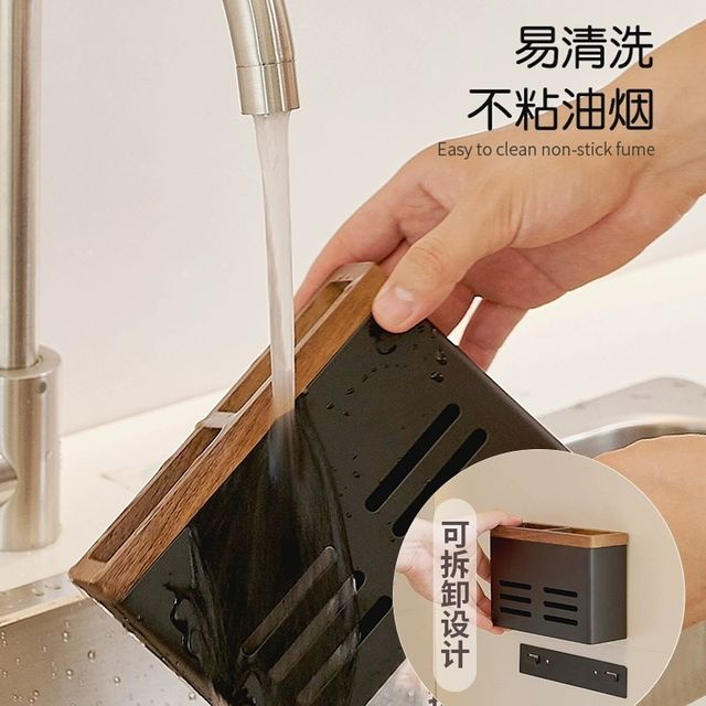 Walnut log style chopstick rack household chopstick tube kitchen dining utensils drain box hanging chopstick basket chopsticks