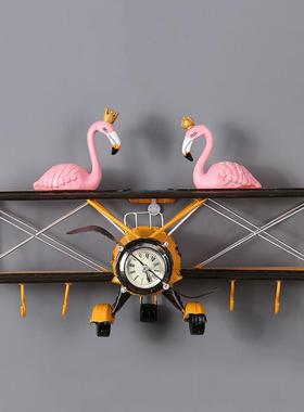 美式大机号复古铁艺GS361飞钟创意机壁饰壁挂面钟墙装饰钟飞模型