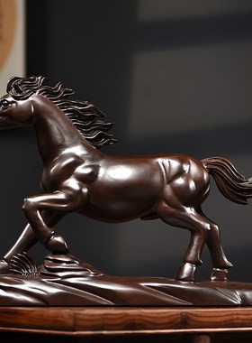 红花梨木马到成功摆件实木质十二生肖马家居M装饰摆设开业工艺礼