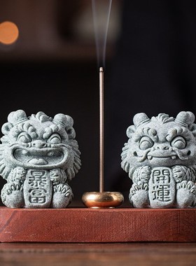 新中式可爱小龙仔开运暴富香薰炉摆件创意上上Q签线香插茶桌装饰
