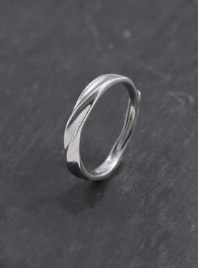 莫比乌斯环自律戒指男潮高t级感简约开口可调节指环男士单身食指