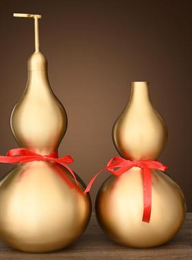 铜葫芦摆件开口铜葫芦对挂件办门门家居空客厅公HYtssqlq室光面开