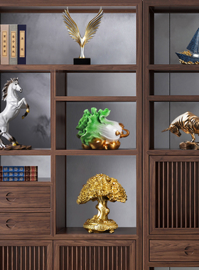 新中式办公室高端k摆件高档轻奢家居书柜客厅书房酒柜装饰品工艺