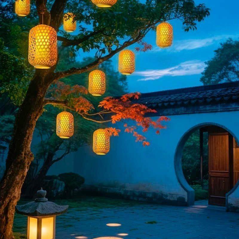 手工竹篮旅灯笼灯中式景区装饰吊616灯江南小院文露户外防水营挂,淘宝优惠券,粉丝福利购,淘宝优惠卷