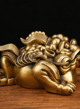 铜金蟾摆件三足金蟾独角铜金蟾铜器家居工艺品摆件