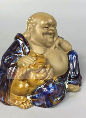 陶瓷工艺品石湾公仔家居装饰品礼品客厅酒柜小摆件弥勒大肚笑面佛