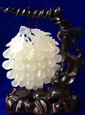 精品玉雕阿富汗玉石多子多福摆件葡萄提子别墅客厅玄关装饰品原石