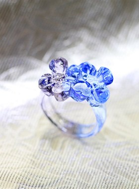 古法琉璃坊烧制戒指情人节C礼品指环花之语饰品平安