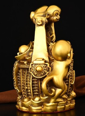 铜一桶金猴子摆件生肖r猴存钱罐家居装饰客厅书房办公室店铺礼品