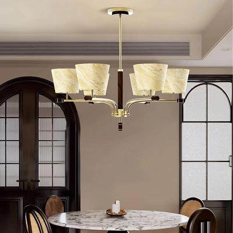 全铜新中式中古风实木吊灯法式客厅餐厅吊灯复古卧室书房轻具,淘宝优惠券,粉丝福利购,淘宝优惠卷