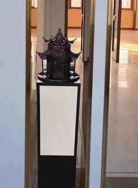 新中式客b厅大堂雕塑台玄关落地建筑亭子塔摆件酒店售楼处装饰