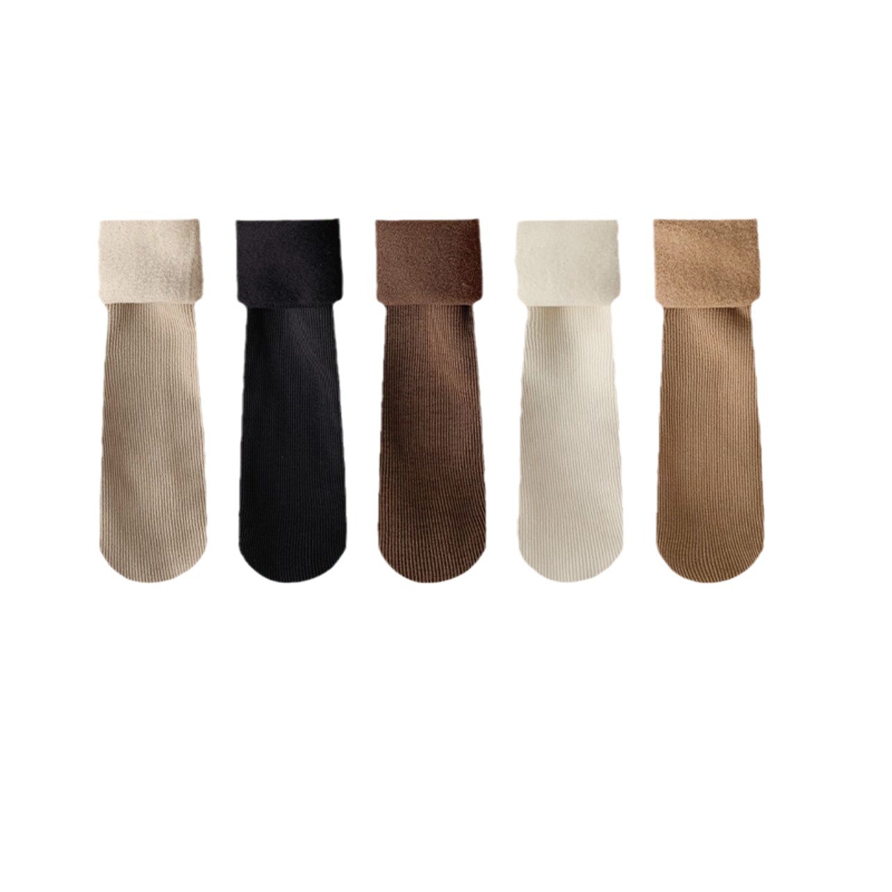 【下单立减50】5双雪地袜秋冬款保暖加绒加厚袜条纹中筒袜冬季YH - 图3