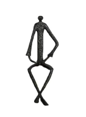 北欧样板间黑色抽象人物雕塑摆z件创意酒柜装饰品电视柜玄关摆设