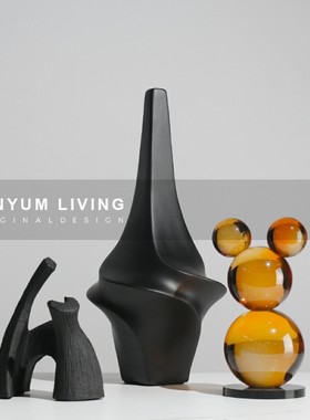 简约现代轻奢f创意透明水晶卡通摆件家居客厅软装饰品样板房间摆