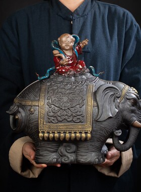 问瓷阁王顺大象摆件一q对招财吉祥如意象玄关客厅办公室电视柜装