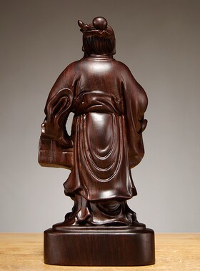 黑檀木雕神医h华佗像摆件木质人物雕刻华佗家居装饰摆设红木工艺