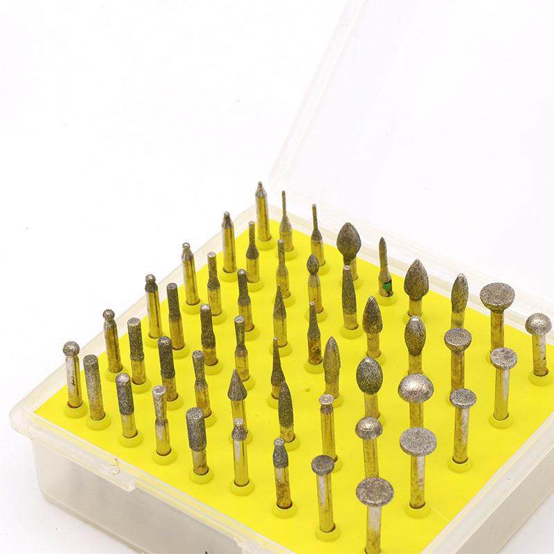 电磨配件金刚石大打磨头玉石玛瑙去皮开窗金刚砂磨针50PC支盒装,淘宝优惠券,粉丝福利购,淘宝优惠卷