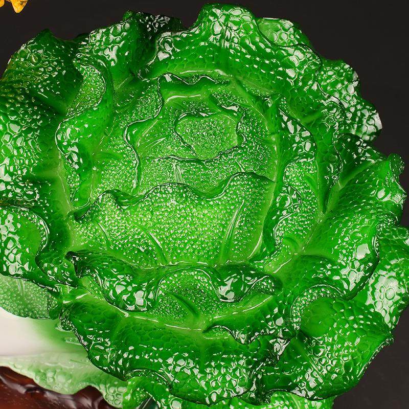 水晶玉白菜摆件 酒柜玄关家居客厅装饰品房间布置 新店铺开业礼品,淘宝优惠券,粉丝福利购,淘宝优惠卷