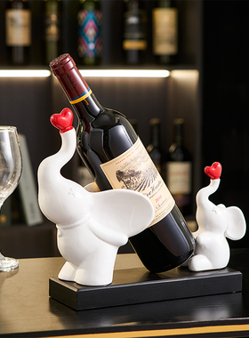 轻奢高档电镀母子象红酒架摆件葡萄酒红酒架子酒瓶家Y用酒柜装饰