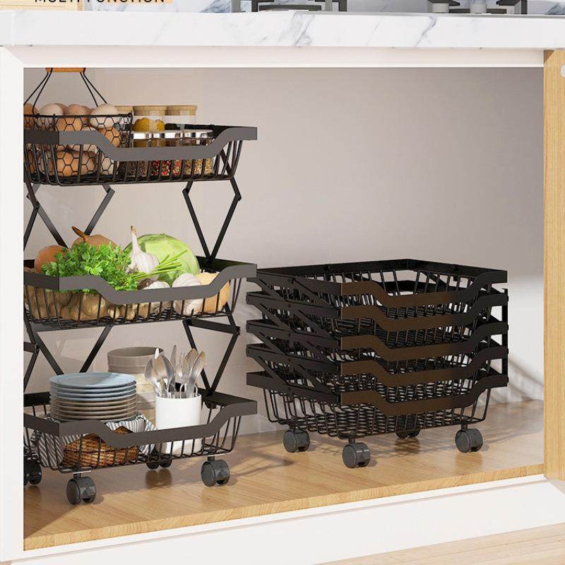 折落地可移动叠缩THL水果蔬菜伸收纳架层烤漆多黑色厨房用品置物,淘宝优惠券,粉丝福利购,淘宝优惠卷