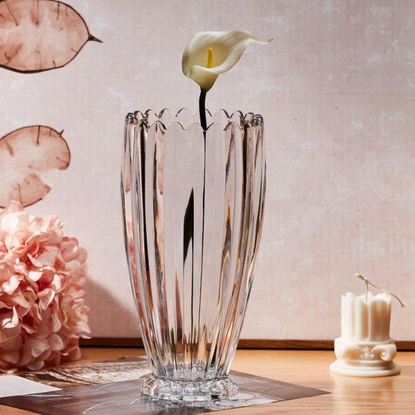 欧式轻奢透明水晶玻璃花瓶 高级花瓶插花百合花水养餐桌客厅摆件,淘宝优惠券,粉丝福利购,淘宝优惠卷