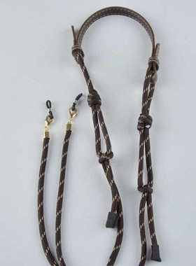 日韩叶莎陈太太同款咖色眼镜挂w脖绳2024春夏新款百搭防丢眼镜配