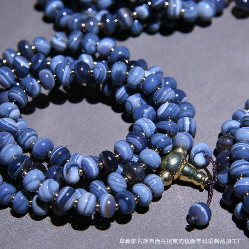 缠丝玛瑙小算盘珠108粒链子尺寸不一男女通用时尚流行 - 图3