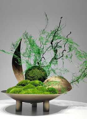 新中式微景观盆景摆件r样板间售楼处洽谈桌客厅酒店茶室装饰摆放