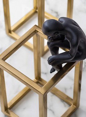 金属电镀装饰摆件北欧创意家居 四方框书靠摆P件 书房客厅工艺品