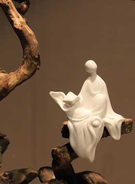 枯木风化根雕新中式禅意桌面摆件B玄关电视柜边几茶桌创意家居装