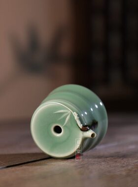 毛丹云龙泉青瓷手工水滴竹节砚滴磨墨加水器中式文房四宝书法用品