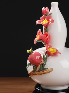 《多子多福》陶瓷葫芦摆件中式客厅博古架电视柜酒U柜装饰乔迁礼