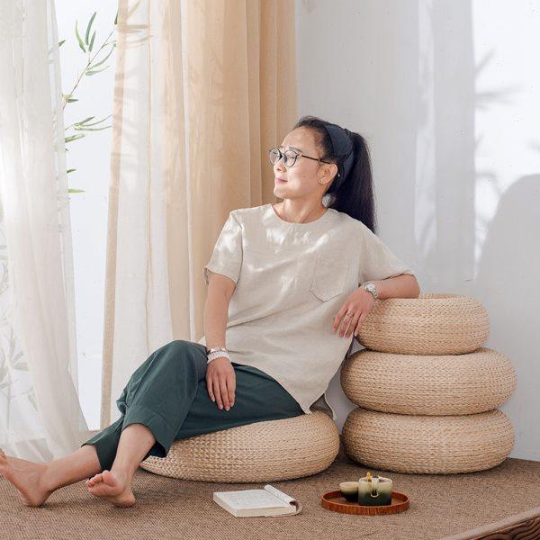 草编蒲团榻榻米坐垫地上日式加厚藤编家用圆形打坐垫禅修垫草垫云,淘宝优惠券,粉丝福利购,淘宝优惠卷