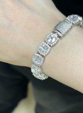 逆爱池骋吴所畏同款方糖锆石方R形手链慕Ter