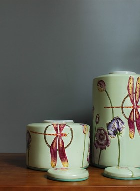 新中式家居陶瓷罐插花花瓶欧式简C美装饰品客厅玄关软装饰品摆件