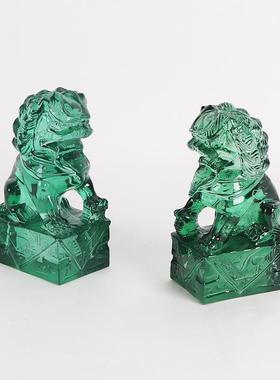 新中式样板房间客厅书房书档摆件对狮书靠书立书桌软装饰品陈设