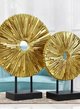 轻奢欧式酒柜客厅办公桌样板房摆件简约现代家居装饰品工艺品摆设