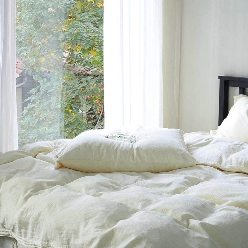简约棉麻全棉四件套素色床单被套罩纯棉亚麻1.5-1.8m床上用品,淘宝优惠券,粉丝福利购,淘宝优惠卷