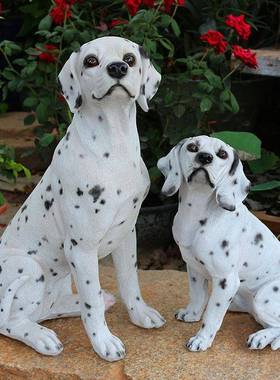 仿真斑点狗摆件宠物狗大麦町犬模型家居庭院花园落地看门狗摆设大