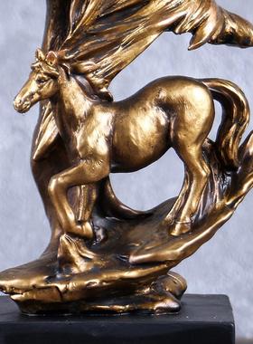 淳兴创意现代简约家居饰品树脂工艺品办公室动物马摆件动物摆饰