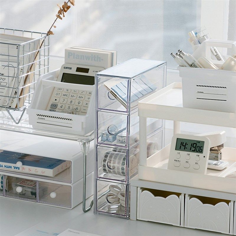 ins亚克力透明桌面收纳盒日式笔盒化妆品文具收纳长方形抽屉式盒,淘宝优惠券,粉丝福利购,淘宝优惠卷