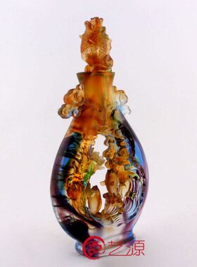 琉璃摆件超越荷花宝瓶创意家居饰品朋友同事乔迁开业生日礼品礼物