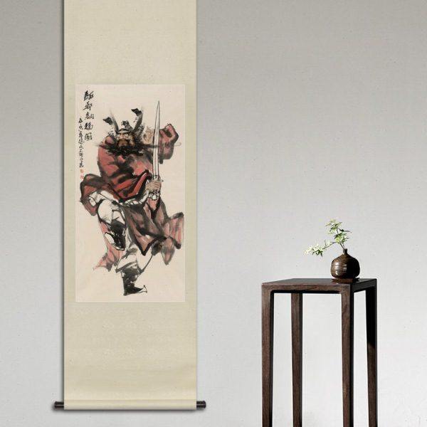 竖幅写意水墨人物国画钟馗纳福画像书房玄关中式画轴卷轴画框挂画,淘宝优惠券,粉丝福利购,淘宝优惠卷