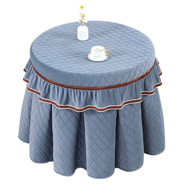 新款圆桌套夹棉桌布餐厅饭店加厚圆形烤火罩纯色布艺简约圆形裙摆,淘宝优惠券,粉丝福利购,淘宝优惠卷