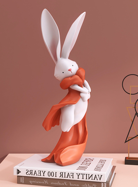 日系治愈轻奢兔子摆件家居饰品客厅电视柜N玄关桌面生日礼物女生