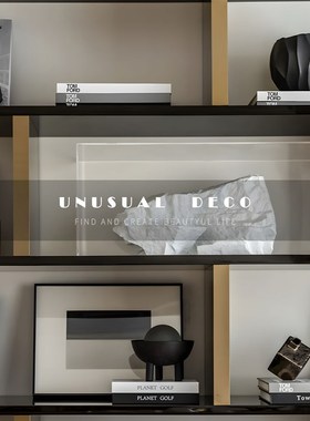 新中式现代售楼处假山摆件书房陶瓷F石头软装饰品展示厅台面艺术