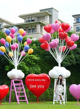 户外网红心玻璃纤维雕塑景区照片入住民宿商场展示T装饰大型摆件