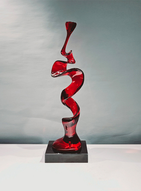 新款样板房玄关装饰摆饰电视柜y透明装饰品创意抽象家居雕塑艺术