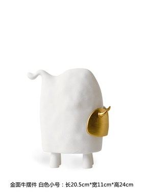 艺术创意b陶瓷牛摆件抽象趣味儿童房装饰品样板房客厅玄关桌面摆