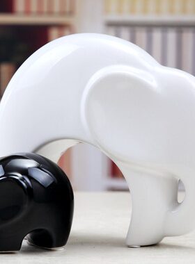 创意时尚客厅家居母子象包邮摆件景德镇陶瓷工艺品房间装饰品礼品